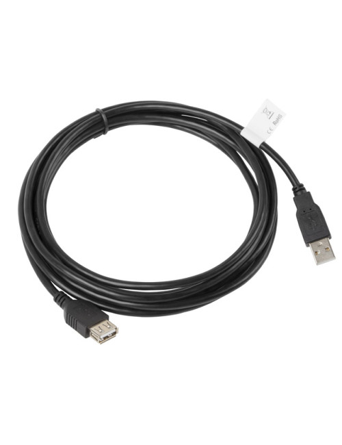 Lanberg USB-A 2.0 Cable, 3 m | CA-USBE-10CC-0030-BK | USB Type-A to USB Type-A