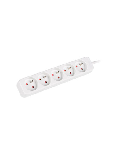 Lanberg Cable Power Strip, 5X French Outlets Quality-Grade Copper, 1.5 m | PS0-05E-0150-W