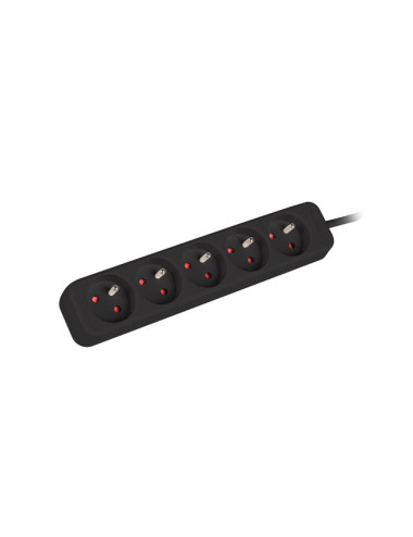 Lanberg Cable Power Strip, 5X French Outlets Quality-Grade Copper, 1.5 m | PS0-05E-0150-BK
