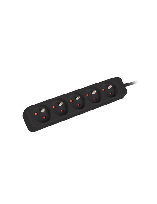 Lanberg Cable Power Strip, 5X French Outlets Quality-Grade Copper, 1.5 m | PS0-05E-0150-BK
