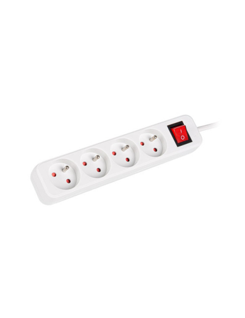 Lanberg Cable Power Strip, 4X French Outlets with Switch, Quality-Grade Copper, 1.5 m | PS1-04E-0150-W