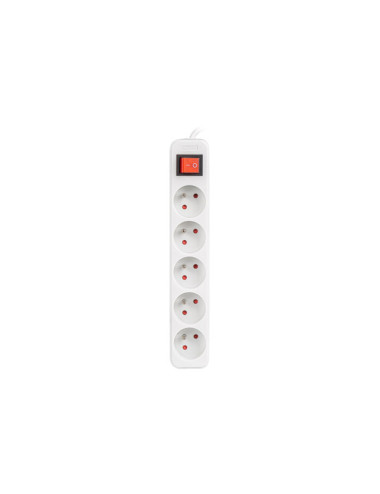 Lanberg Cable Power Strip, 5X French Outlets with Switch, Quality-Grade Copper, 3 m | PS1-05E-0300-W