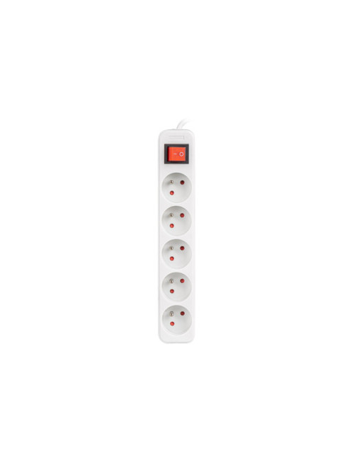 Lanberg Cable Power Strip, 5X French Outlets with Switch, Quality-Grade Copper, 3 m | PS1-05E-0300-W