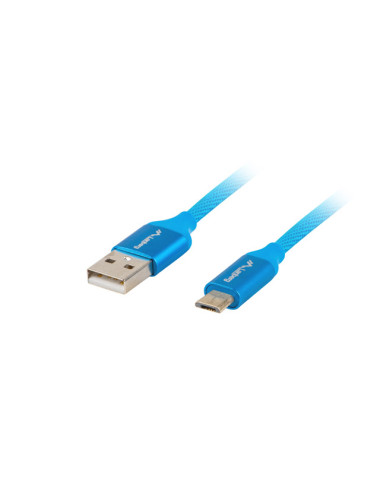 Lanberg USB Micro to USB-A 2.0 Cable Blue Premium QC 3.0, 1 m | CA-USBM-20CU-0010-BL | USB Micro to USB Type-A