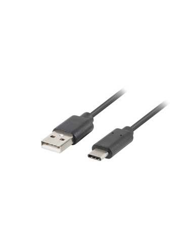 Lanberg USB Type-C to USB Type-A 2.0 Cable, 0.5 m | CA-USBO-10CU-0005-BK | USB Type-C to USB Type-A