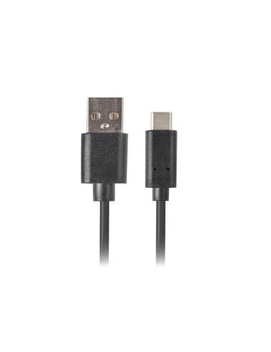 Lanberg USB Type-C to USB Type-A 2.0 Cable, 0.5 m | CA-USBO-10CU-0005-BK | USB Type-C to USB Type-A
