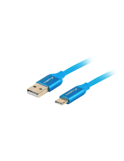 Lanberg USB Type-C to USB Type-A 2.0 Cable Blue QC 3.0 Premium, 1.8 m | CA-USBO-22CU-0018-BL | USB Type-C to USB Type-A