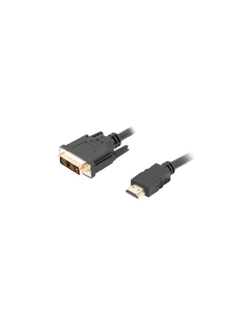 Lanberg HDMI to DVI-D Cable, Single Link with Gold-Plated Connectors | CA-HDDV-10CC-0018-BK | HDMI to DVI-D | 1.8 m