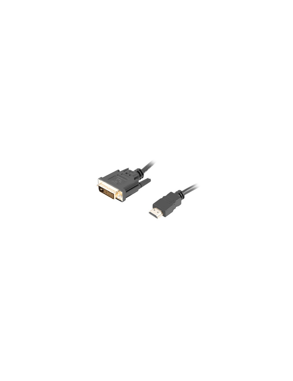 Lanberg HDMI to DVI-D Cable Dual Link with Gold-Plated 4K Connectors | CA-HDDV-20CU-0018-BK | HDMI to DVI-D | 1.8 m