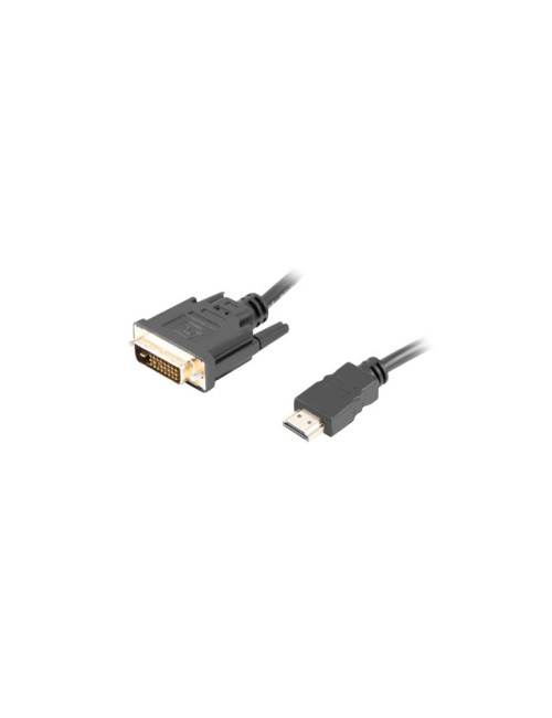 Lanberg HDMI to DVI-D Cable Dual Link with Gold-Plated 4K Connectors | CA-HDDV-20CU-0018-BK | HDMI to DVI-D | 1.8 m