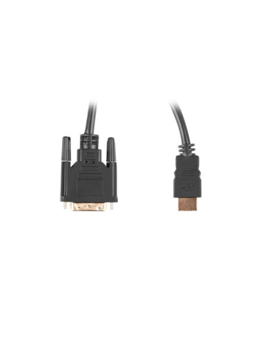 Lanberg HDMI to DVI-D Cable Dual Link with Gold-Plated 4K Connectors | CA-HDDV-20CU-0018-BK | HDMI to DVI-D | 1.8 m