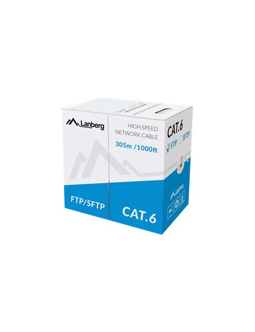 Lanberg LAN Cable Cat.6 FTP, Solid CU Grey CPR + Fluke Passed | LCF6-11CU-0305-S | 305 m