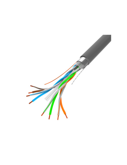 Lanberg LAN Cable Cat.6 FTP, Solid CU Grey CPR + Fluke Passed | LCF6-11CU-0305-S | 305 m