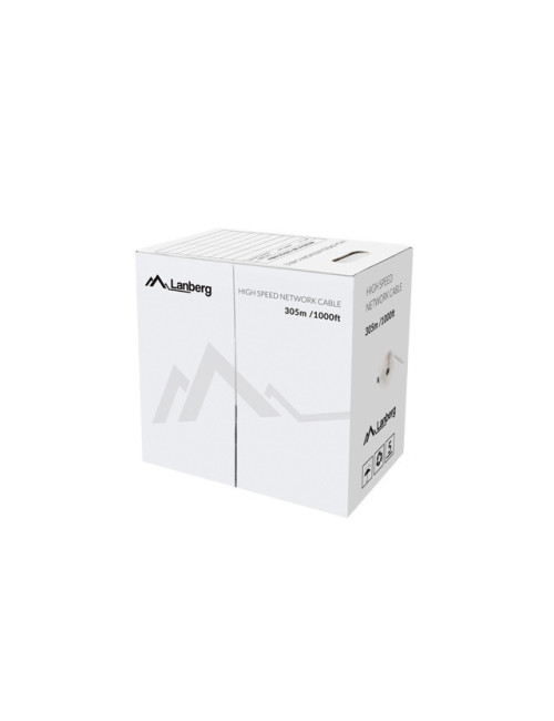 Lanberg LAN Cable Cat.6 UTP, Solid CU Fluke Passed | LCU6-12CU-0305-S | 305 m