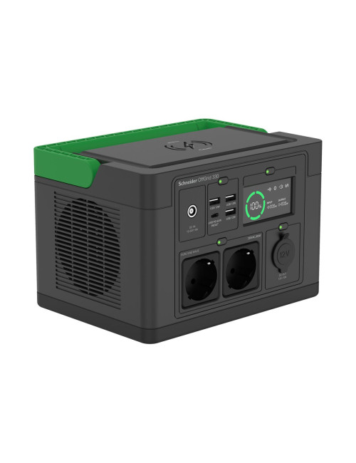 APC OffGrid Portable Power Station 330, 230V, 332Wh Lithium-ion, LCD, 2 CEE 7/3 Schuko outlets, Sinewave, 3 USB-A, 1 USB-C, Wire