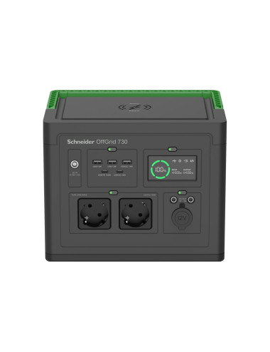 APC OffGrid Portable Power Station 730, 738Wh Lithium-ion, LCD, 2 CEE 7/3 Schuko outlets, Sinewave, 3 USB-A, 2 USB-C, Wireless C