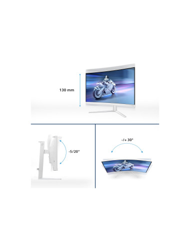 Philips 27M2C5501/00 | 27 " | VA | Quad HD | 16:9 | 1 ms | 2560 x 1440 pixels | 300 cd/m | HDMI ports quantity 2 | White