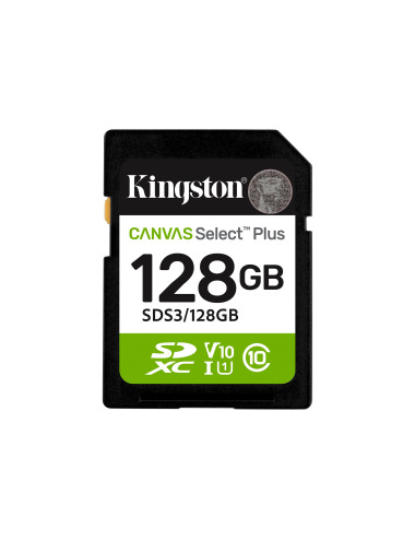 Kingston Select Plus | 128 GB | SD | Flash memory class Class 10, UHS-I, U1/U3, Video Class 10/30
