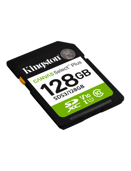 Kingston Select Plus | 128 GB | SD | Flash memory class Class 10, UHS-I, U1/U3, Video Class 10/30