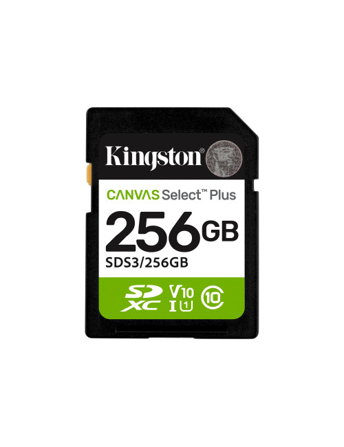 Kingston Select Plus | 256 GB | SD | Flash memory class Class 10, UHS-I, U1/U3, Video Class 10/30