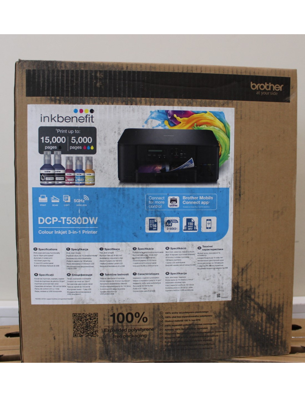 SALE OUT. Brother DCP-T530DW 3-in-1 Wireless Inkjet Printer | Brother DCP-T530DW | Inkjet | Colour | A4 | Wi-Fi | Black | DAMAGE