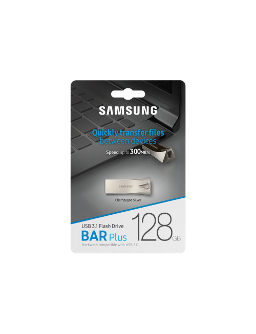 Samsung | BAR Plus | MUF-128BE3/APC | 128 GB | USB 3.1 | Silver