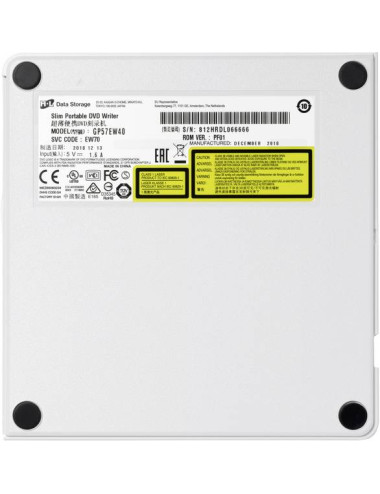 H.L Data Storage | Ultra Slim Portable DVD-Writer | GP60NS60 | Interface USB 2.0 | DVD R/RW | CD read speed 24 x | CD write spee