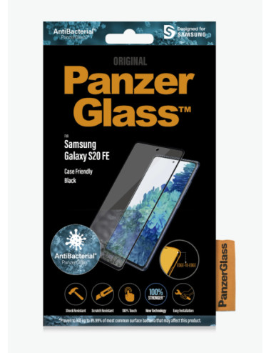 PanzerGlass | Samsung | Galaxy S20 FE CF | Glass | Black | Works with face recognition and is compatible with the in-screen fing