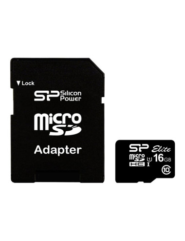 Silicon Power | Elite UHS-I | 16 GB | MicroSDHC | Flash memory class 10 | SD adapter