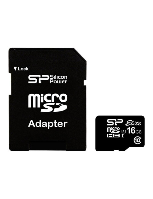 Silicon Power | Elite UHS-I | 16 GB | MicroSDHC | Flash memory class 10 | SD adapter