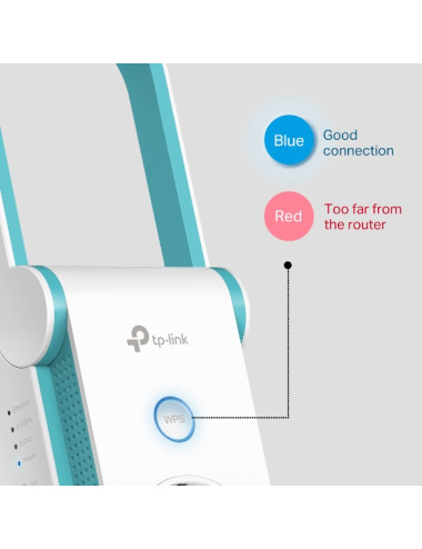 TP-LINK | Extender | RE365 | 802.11ac | 2.4GHz/5GHz | 300+867 Mbit/s | 10/100 Mbit/s | Ethernet LAN (RJ-45) ports 1 | MU-MiMO No