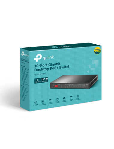 TP-LINK | 10-Port Gigabit Easy Smart Switch with 8-Port PoE+ | TL-SG1210MP | Unmanaged | Desktop | Power supply type External | 