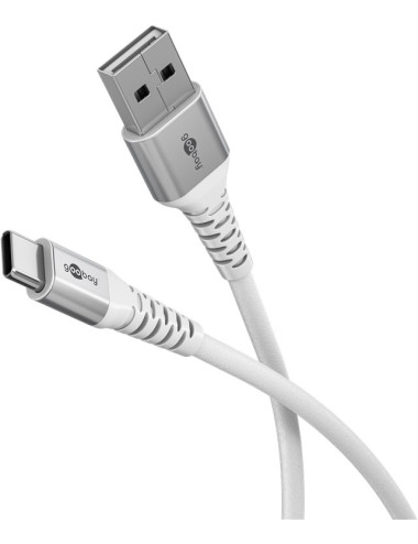 Goobay USB-C to USB-A Supersoft Textile Cable with Metal Plugs | 74531