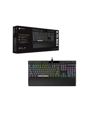 Corsair | MGX Switch | Gaming Keyboard | K70 MAX RGB | Gaming keyboard | Wired | RGB LED light | NA | Black | Magnetic-Mechanica