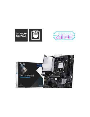 Mainboard|MSI|Intel H810|LGA1851|Micro-ATX|Memory DDR5|Memory slots 2|PROH810M-B