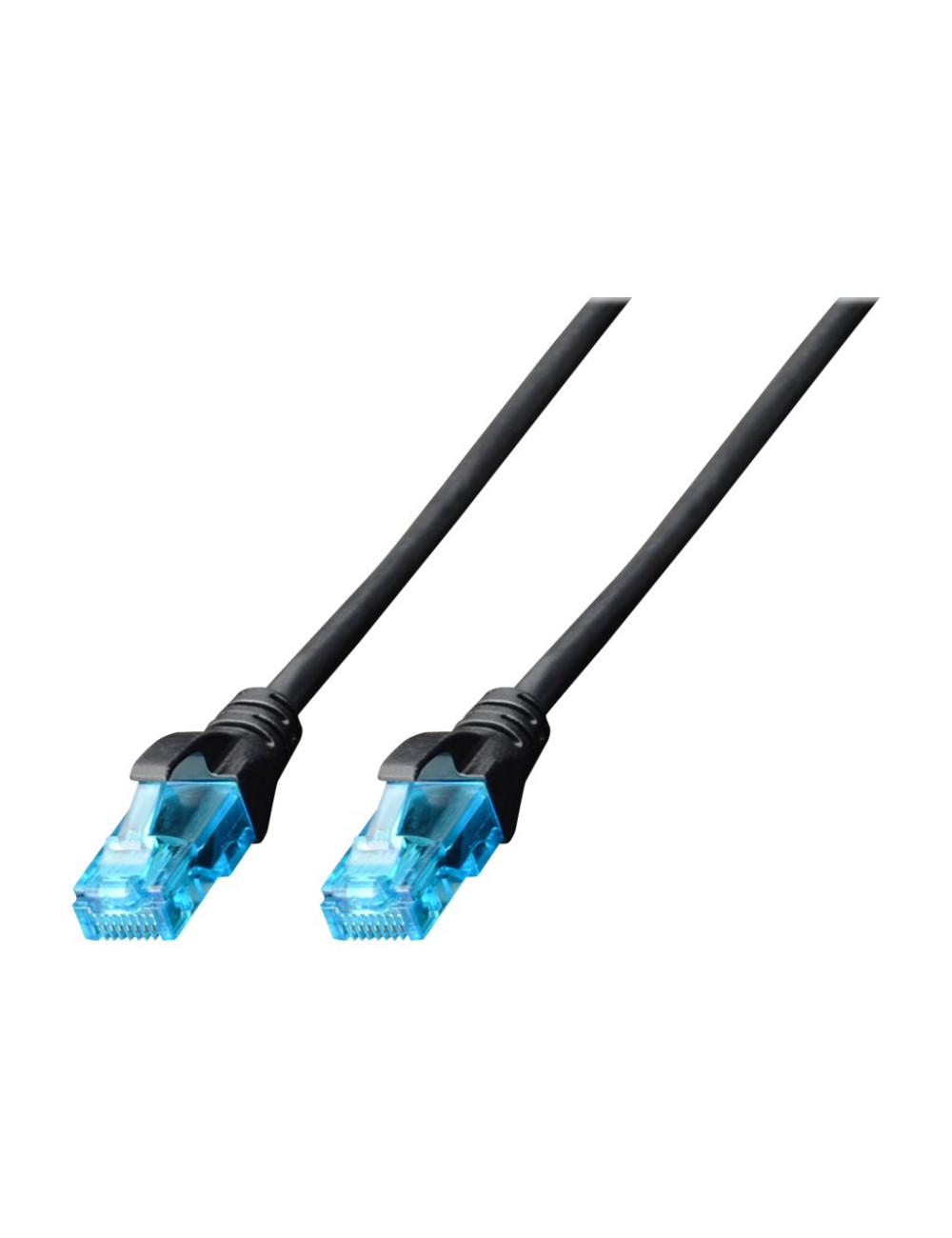 CAT 5e U-UTP | Patch cord | PVC AWG 26/7 | Boots with kink protection, strain relief and latch protection | Black | 3 m | Modula