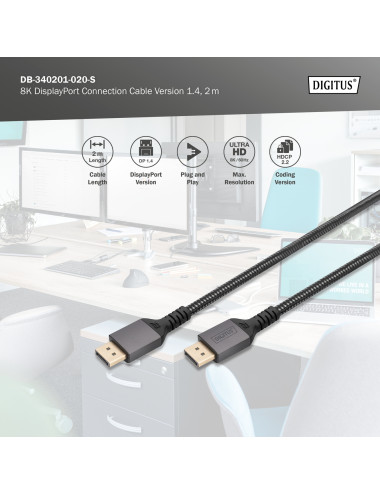 Digitus Connection Cable | DB-340201-020-S | DisplayPort to DisplayPort