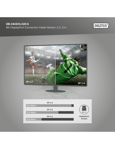Digitus Connection Cable | DB-340201-020-S | DisplayPort to DisplayPort
