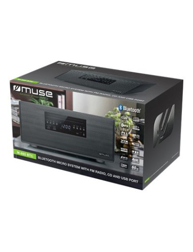 Muse | Bluetooth Micro System | M-692 BTC | Yes | 2 x 30 W | Bluetooth | Black | NFC features | Wireless connection