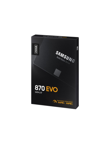 Samsung | SSD | 870 EVO | 250 GB | SSD form factor 2.5" | Solid-state drive interface SATA III | Read speed 560 MB/s | Write spe