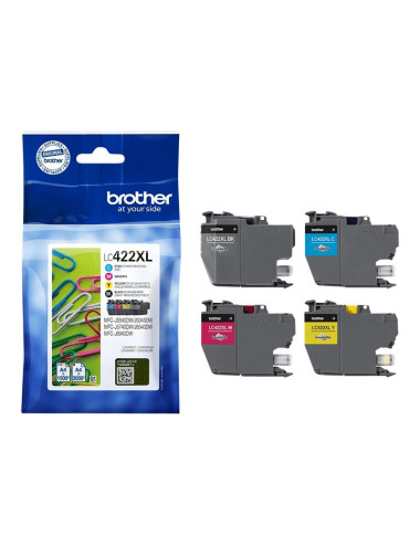 Brother LC422XLVAL | Ink Cartridge | Black, Cyan, Magenta, Yellow