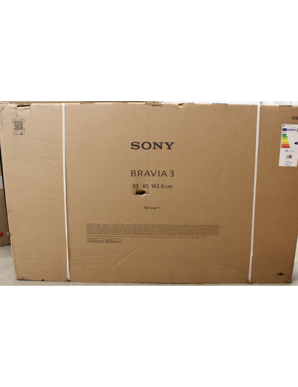 Sony K65S35B Bravia 3 | 65 | Smart TV | Android TV | QFHD | Black | DAMAGED PACKAGING