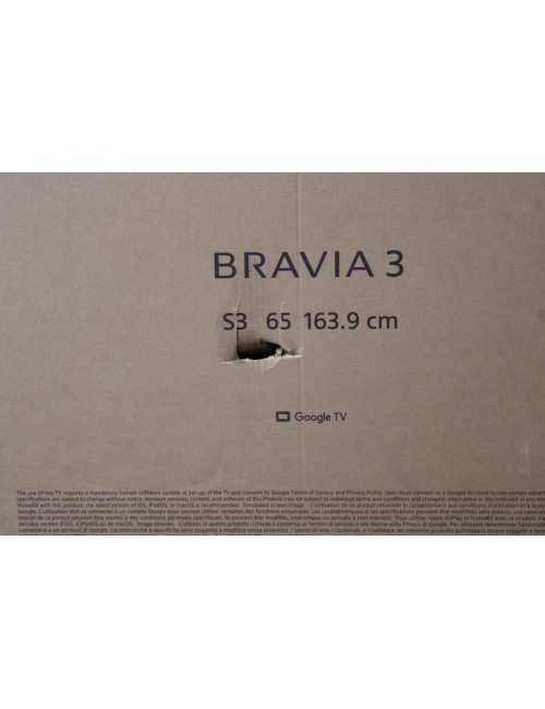 Sony K65S35B Bravia 3 | 65 | Smart TV | Android TV | QFHD | Black | DAMAGED PACKAGING