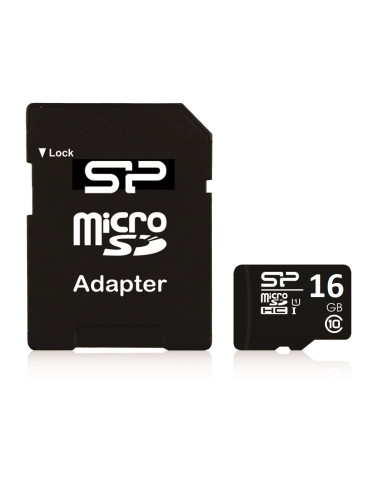 Silicon Power | 16 GB | MicroSDHC | Flash memory class 10 | SD adapter