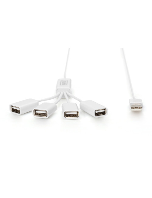 Digitus | USB 2.0 Cable Hub, 4-Port 4x USB A/F, 1x USB A male, DC2.5mm (PSU not incl.) | DA-70216