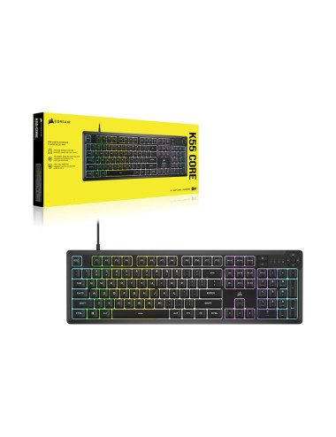 Corsair K55 CORE RGB | Gaming keyboard | Wired | NA | Black | USB 2.0 Type-A