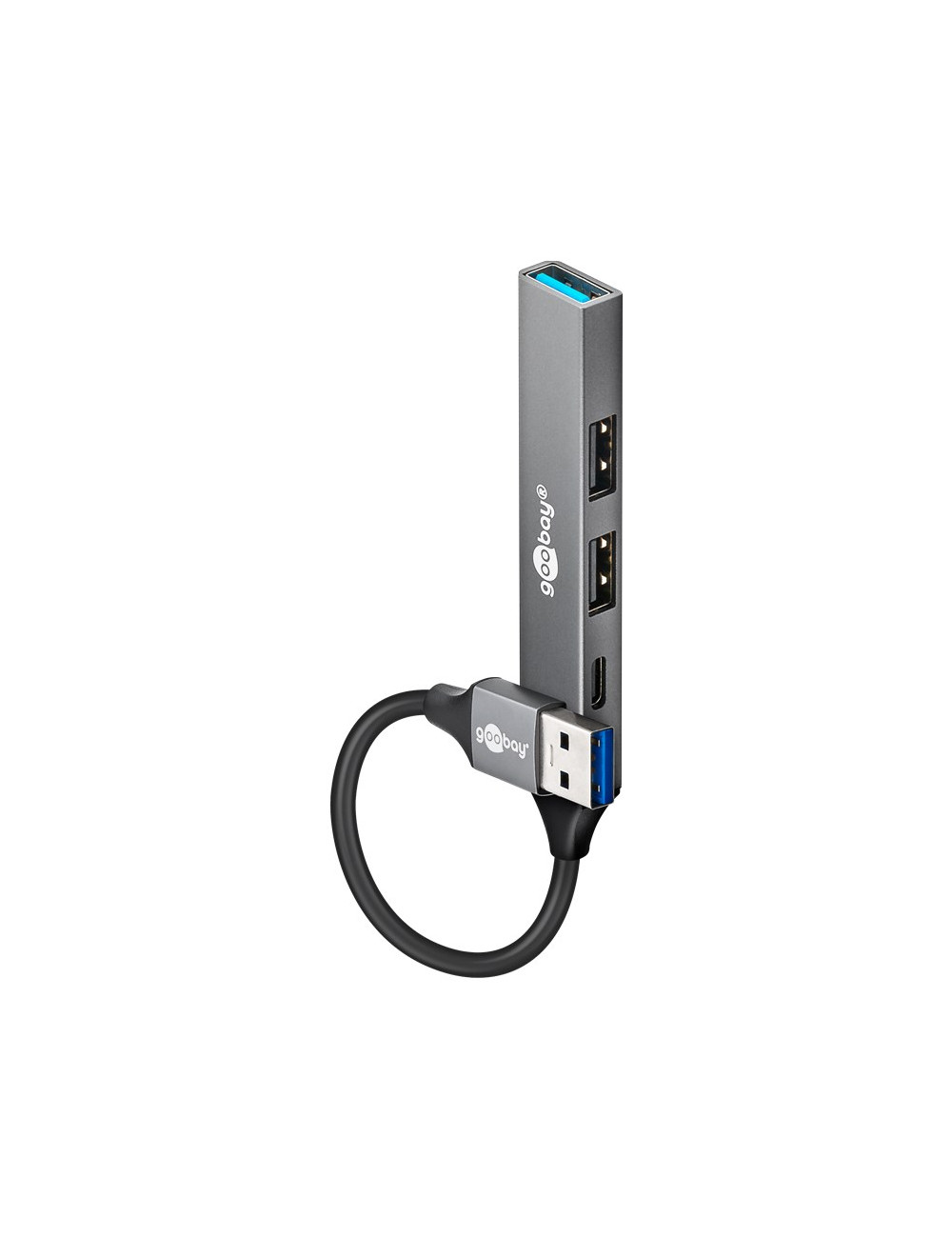 Goobay Slim 4-Port USB Hub, USB-A to USB-C/USB-A, 5 Gbit/s | 74458