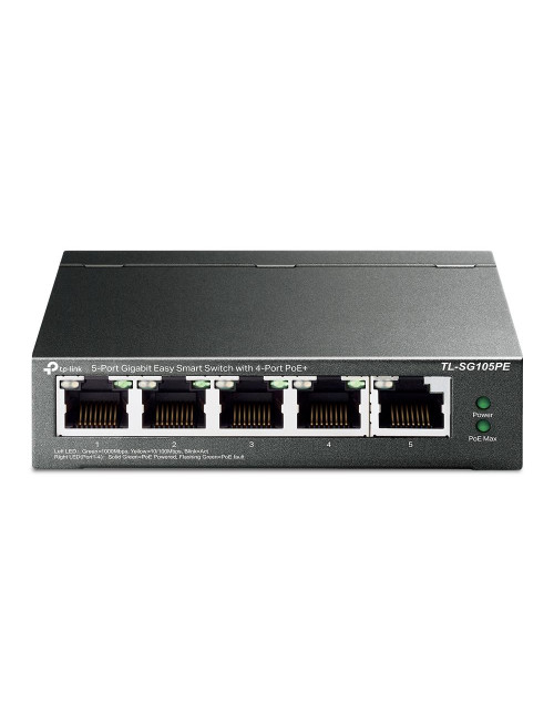 Switch|TP-LINK|Desktop/pedestal|5x10Base-T / 100Base-TX / 1000Base-T|PoE ports 4|TL-SG105PE