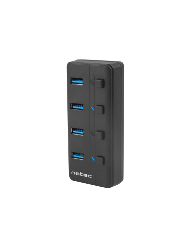 Natec USB 3.0 HUB, Mantis 2, 4-Port, On/Off with AC Adapter | Natec | 4 Port Hub With USB 3.0 | Mantis NHU-1557 | Black
