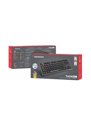 Genesis | Mechanical Gaming Keyboard | THOR 404 TKL RGB | Black | Mechanical Gaming Keyboard | Wired | US | USB Type-A | 1005 g 